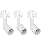 mirrea J Type Track Lighting Head to GU10 Base Adapter Light Direction Adjustable Pack of 3 (White)