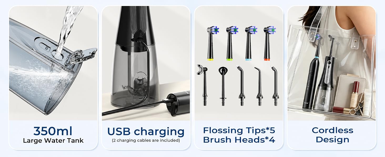toothbrush with water flosser