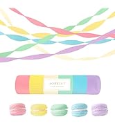 AOBKIAT Crepe Paper Streamers Party Decorations,6 Rolls Pastel Streamers for Candyland Party Them...