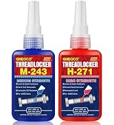 GNEOCO ThreadLocker, Thread Lock Low Strength Lock Tight for Nuts, Bolts, Fasteners and Metals, A...