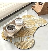 PADOOR- Dog Food Mat- Absorbent Pet Food Mat- Dog Bowl Mat Bone Shaped- Quick Dry Dog Feeding Mat...