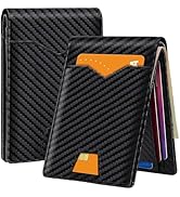 XZVXZV Man Slim Wallet Leather with Money RFID Blocking Front Pocket Minimalist Bifold Wallet Thi...