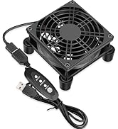 GDSTIME Quiet 90mm Router Fan Cooler with 3 Speed Control, Small DC 5V USB Computer Brushless Coo...