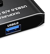 DUOPURUI USB 3.0 Switch 2 in 1 Out / 1 in 2 Out Bi-Directional,USB Switcher 2 Computers Share Pri...
