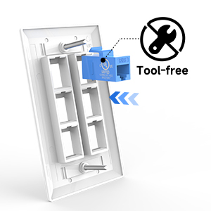 tool free rj45 wall plate