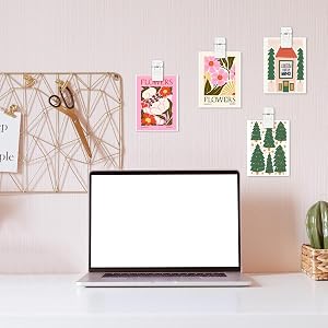 Sticky clips for hanging application