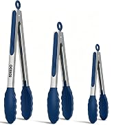 EEKEDO Tongs for Cooking, 600ºF High Heat-Resistant Stainless Steel Kitchen Tongs