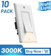 Amico Single Pole Light Switch with Night Light, UL Listed, LED Guide Light Wall Switch for Hallw...