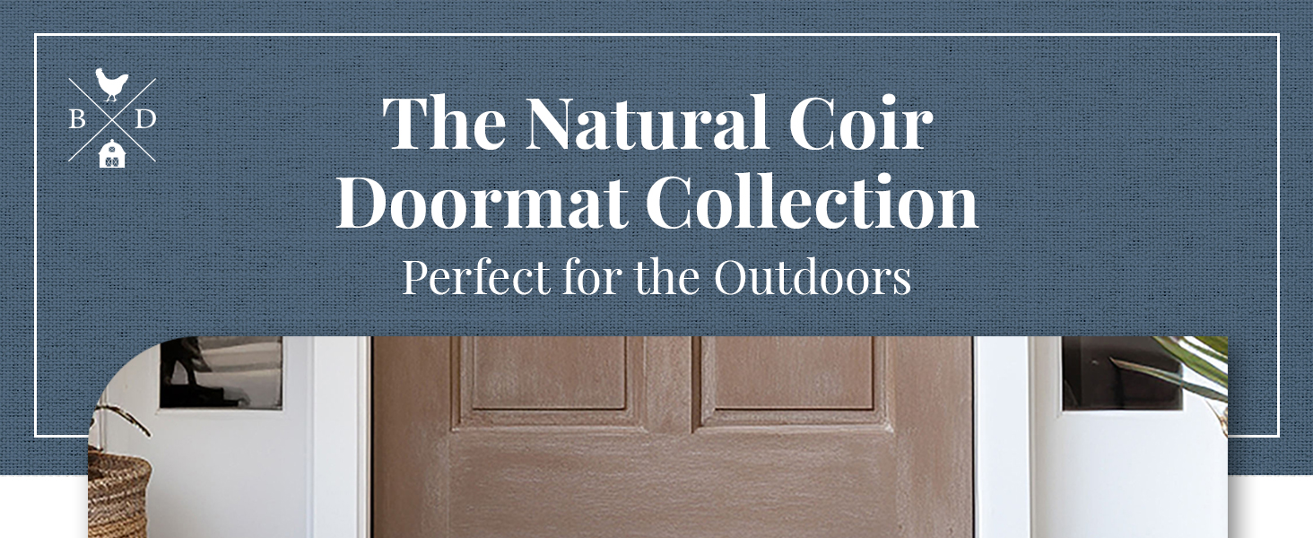 Indoor outdoor welcome mat Slip-proof rubber backing Exterior door mat Made of durable coir