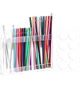 Acrylic Straw Holder for Cabinet Door - Reusable Straw Dispenser & Organizer for Kitchen, Bathroo...