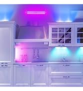 LEPOTEC 24LED RGBW Under Cabinet Light - Motion Sensor Closet Light, Rechargeable Changing Color ...