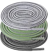UpUGo 3 Pair Boot Shoe Laces, Round Shoelaces for Athletic Running Hiking Sneakers Shoes Boot