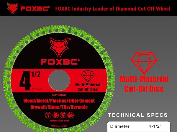 FOXBC indestructible Cut Off Disc