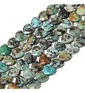 Nitopupu 22pcs Faceted Heart Stone Beads Natural African Turquoise Bead 8mm Crystals and Healing ...