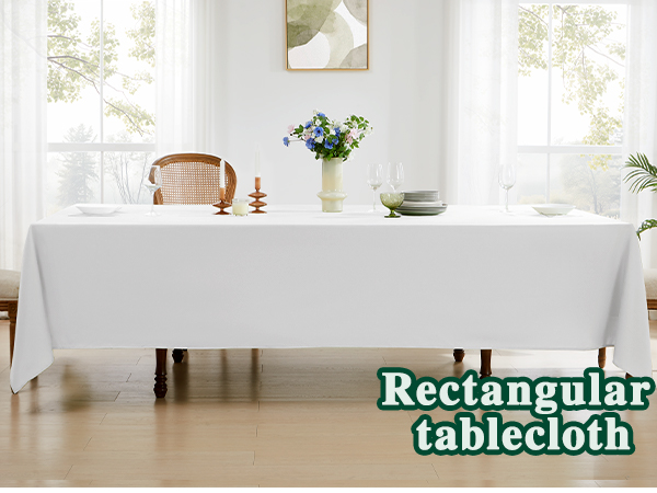 white rectangle tablecloths