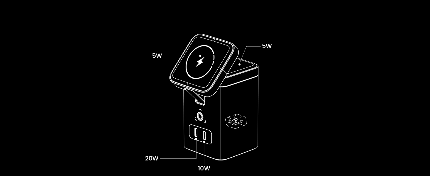 PISEN 4-in-1 Wireless Charging Station
