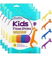 300 Count Kids Flossers, Cute Giraffe Kids Floss Picks, No Fluoride BPA Free Dental Floss Picks, ...