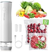 OWKAR Portable Handheld Vacuum Sealer for Food with 32 Reusable Bags, Compact & Powerful Food Vac...