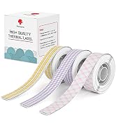 Phomemo D30 Label Maker Continuous Label Tape, Black on The Picnic Grid, Poi Grid, Pink Grid Long...