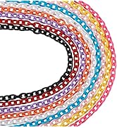 Pandahall 9 Strands Oval Plastic Curb Chains 14.96"~15.35" 9 Colors Cable Chain Links for Glasses...