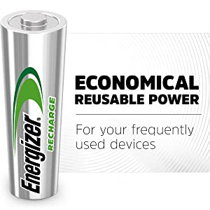 Get economical reusable power for your frequently used devices with Energizer Rechargeable batteries