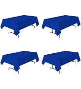 PLOYMONO 4 Pack Royal Blue Tablecloths 90 x 132 Inch for 6 Foot Rectangle Tables - 6FT Rectangula...