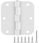 Door Hinges 3.5"x 3.5 Inch Door Hinge 3 1/2 Inch White Matte Door Hinges for Interior Door Hardwa...