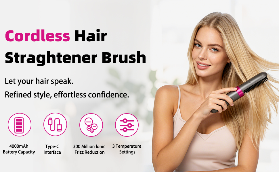 cordless hair straightening brush