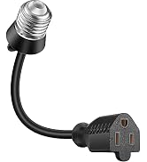 3 Outlet Light Socket Adapter, Convert E26/E27 Bulb Socket to 3 Prong Outlet with Extension Cord,...