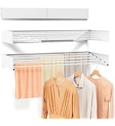 BAKON Laundry Drying Rack Collapsible, Wall Mounted, Clothes Drying Rack, 31.5" Wide, 13.2 Linear...