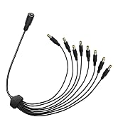 DC Power Splitter Cable 5.5x2.5mm 3-Pack, 1 to 8 Way 18AWG 12V/24V 10A High Current Compatible wi...