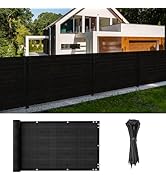 Cliselda 3ft x 50ft Privacy Fence Screen, Black Fence Covering Privacy with Grommets, Heavy Duty ...