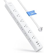 NTONPOWER Extra Long Extension Cord 25 FT, Long Power Strip with 12 AC Outlets 3 USB Ports, 1080J...