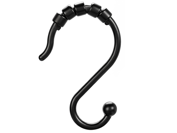 black shower curtain rings