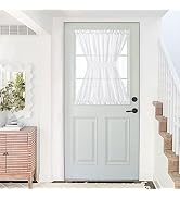 NICETOWN Front Door Sheer Curtain, Privacy Semitransparent Voile French Door Curtain with Top and...