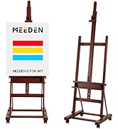 MEEDEN Extra Large H-Frame Studio Easel 75" to 146", Holds Canvas up to 93", Adjustable Tilting A...