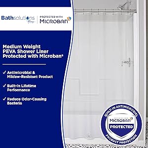 Microban_Medium Weight PEVA Shwr Liner_Main Image_Clear