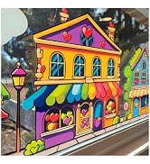 Valentines Day Rainbow Hearts Window Cling Decal Decorations & Home Decor. Multicolor Pride Heart...