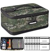 TideRex Fishing Tackle Bag with 20 DIY Soft Plastic Bait Bags, Green Camo | 900D Waterproof Oxfor...