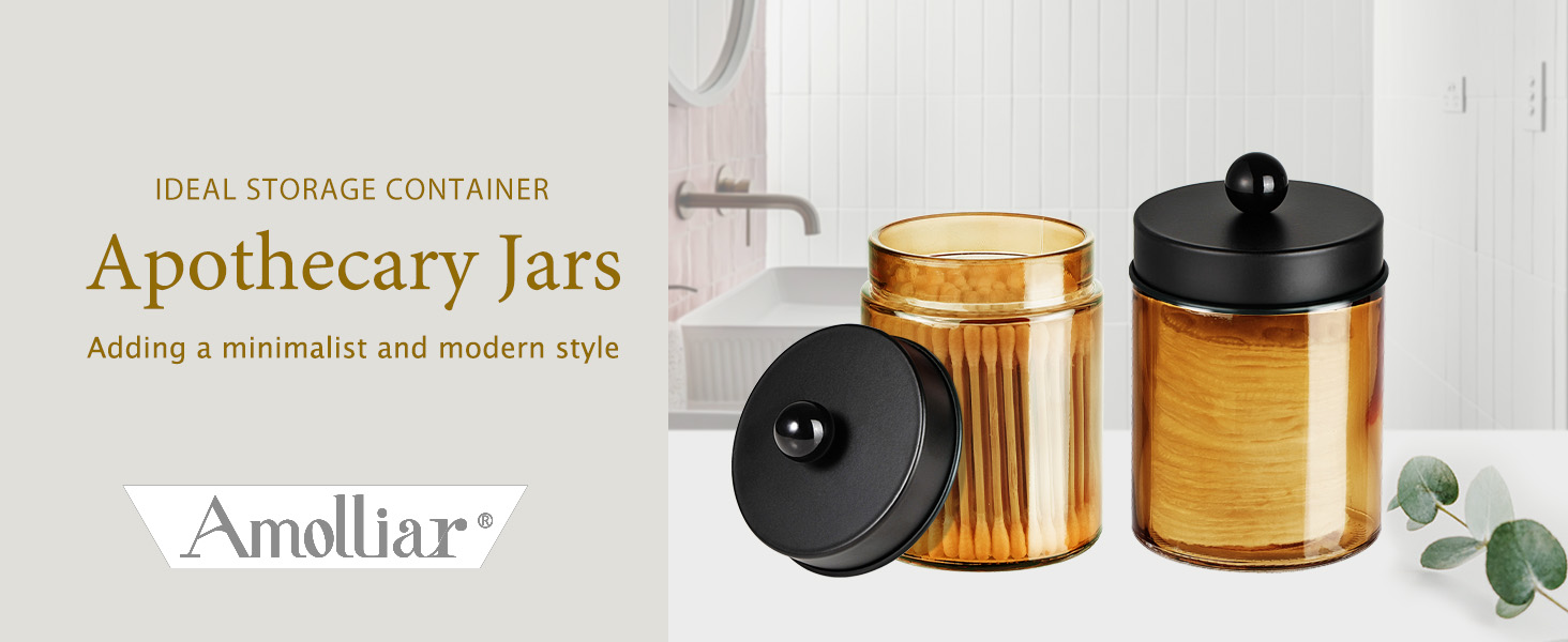Apothecary jar Qtip holder
