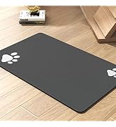 Pet Feeding Mat-Absorbent Dog Mat for Food and Water Bowl-No Stains Quick Dry Dog Water Dispenser...
