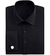 J.Ver Men's French Cuff Dress Shirts Regular Fit Long Sleeve Spead Collar Metal Cufflink
