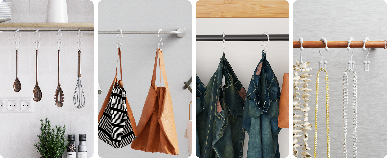 white Shower Curtain Hooks