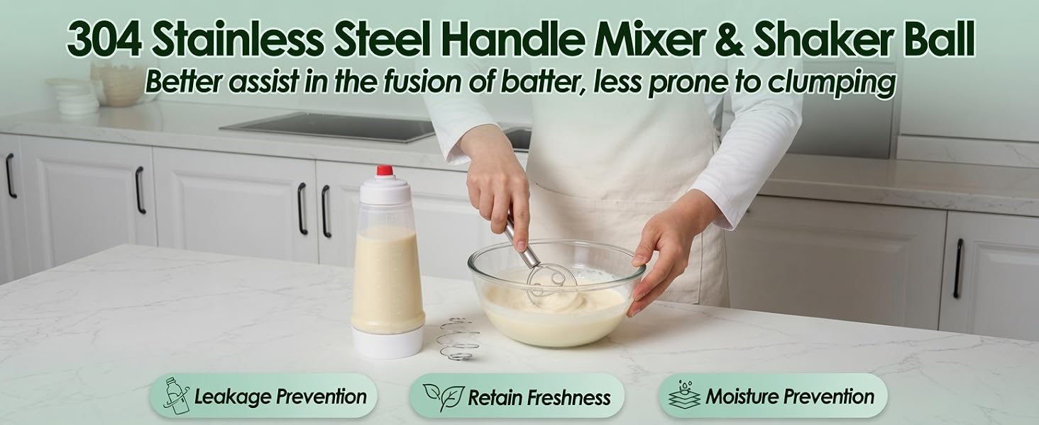 pancake batter dispenser bottle mixer shaker baking maker wire mix dough danish