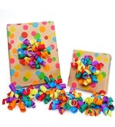 LaRibbon Rainbow Bows - Curly Ribbon Gift Bows, Self Adhesive for Birthday Party, Holiday Party F...