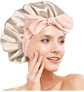 Doitory Silk Bonnet for Sleeping Women, Adjustable Soft Satin Lined Bonnet with Tie Band, Double ...