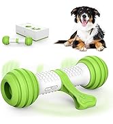 PETGEEK Automatic Dog Bone Toy in Green for Large Breeds - USB Rechargeable, Thermoplastic Rubber...