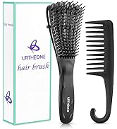 URTHEONE Detangling Brush for Black Natural Hair, 3A-4C Curly Afro Brush | Wet Dry Detangler Comb...