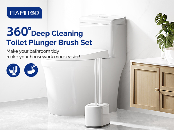 toilet plunger and brush set