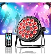 MINGJIE 18X18W DJ Light LED Stage Par Lights with Remote Control, 12 Colors Par Can Lighting DMX5...